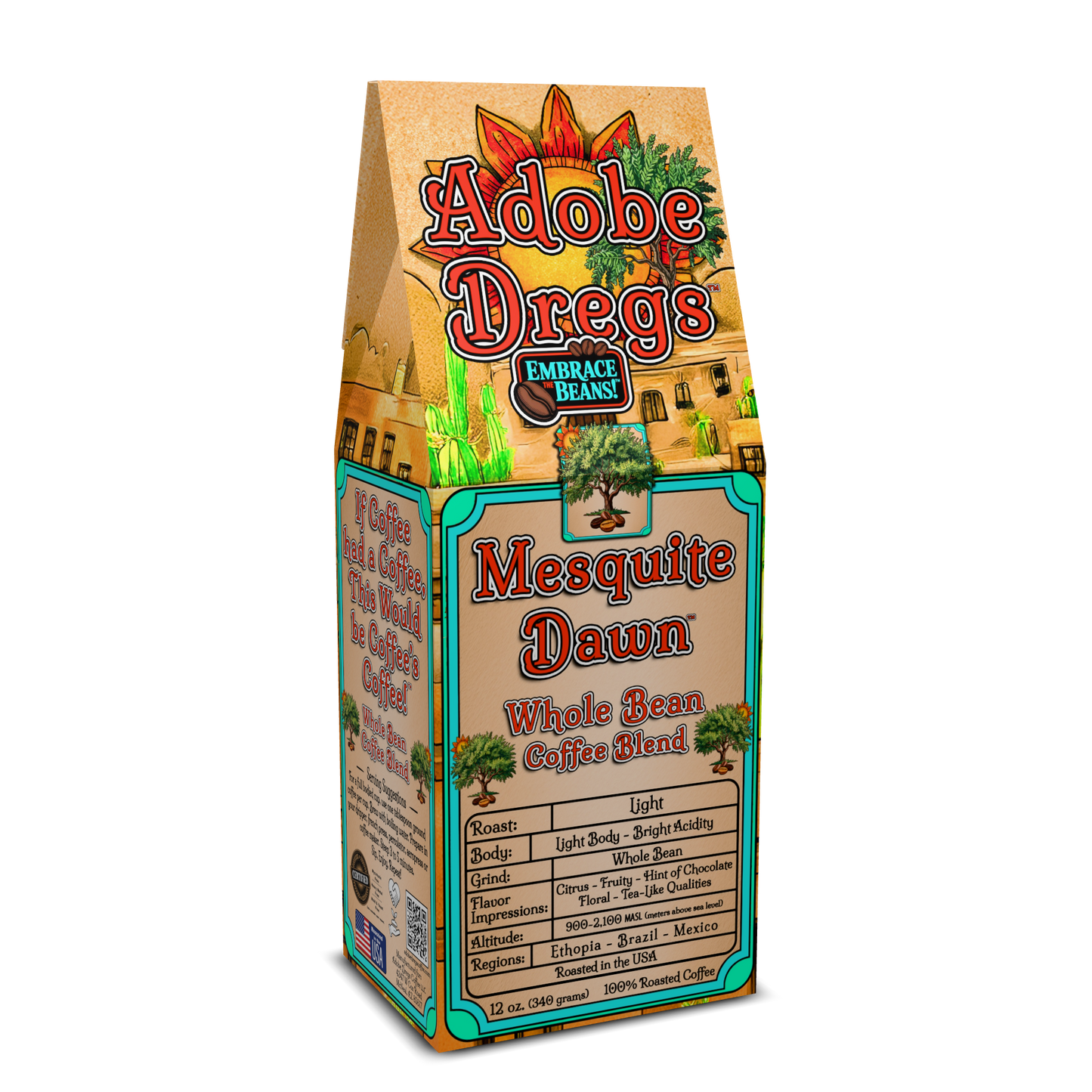 Adobe Dregs Coffee™ Mesquite Dawn™ Light Roast Whole Bean Coffee Blend