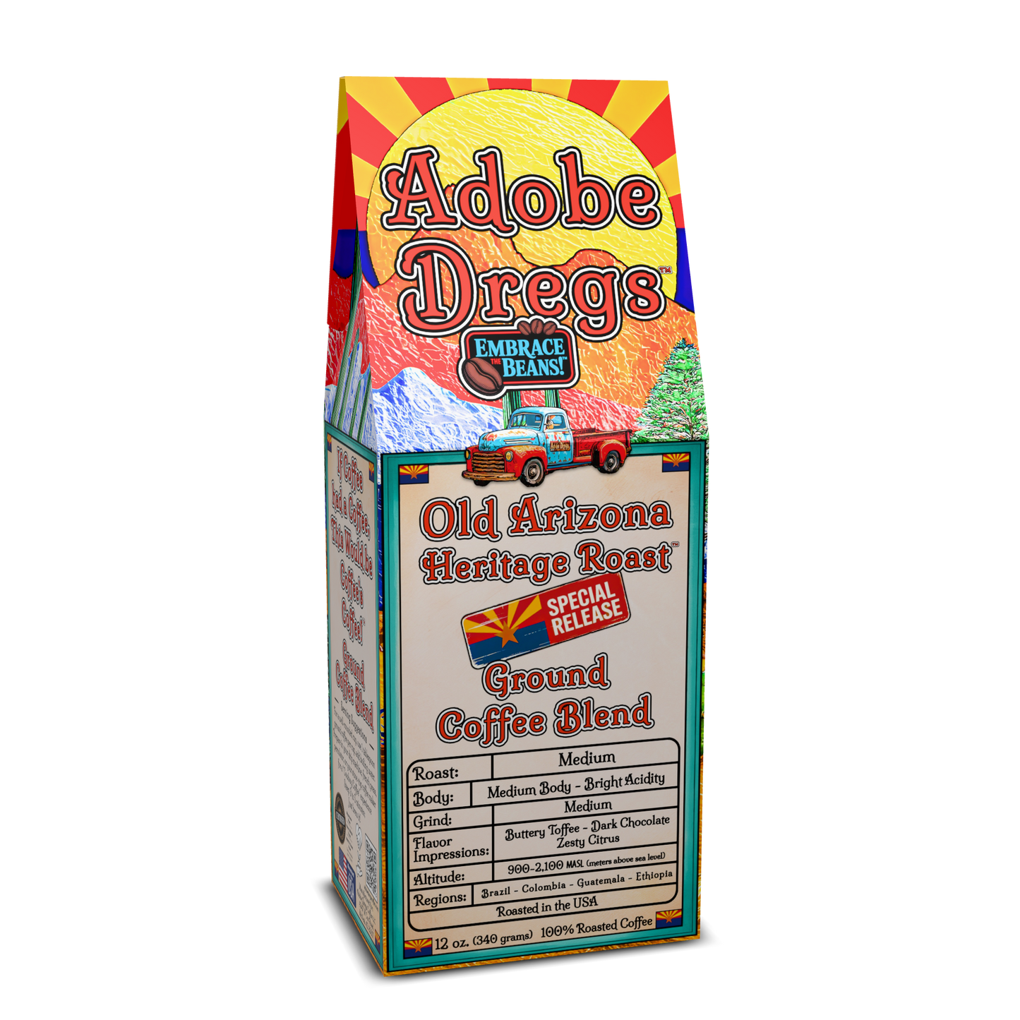 Adobe Dregs Coffee™ Old Arizona Heritage Roast™ Special Release Ground Coffee Blend (Medium Roast)