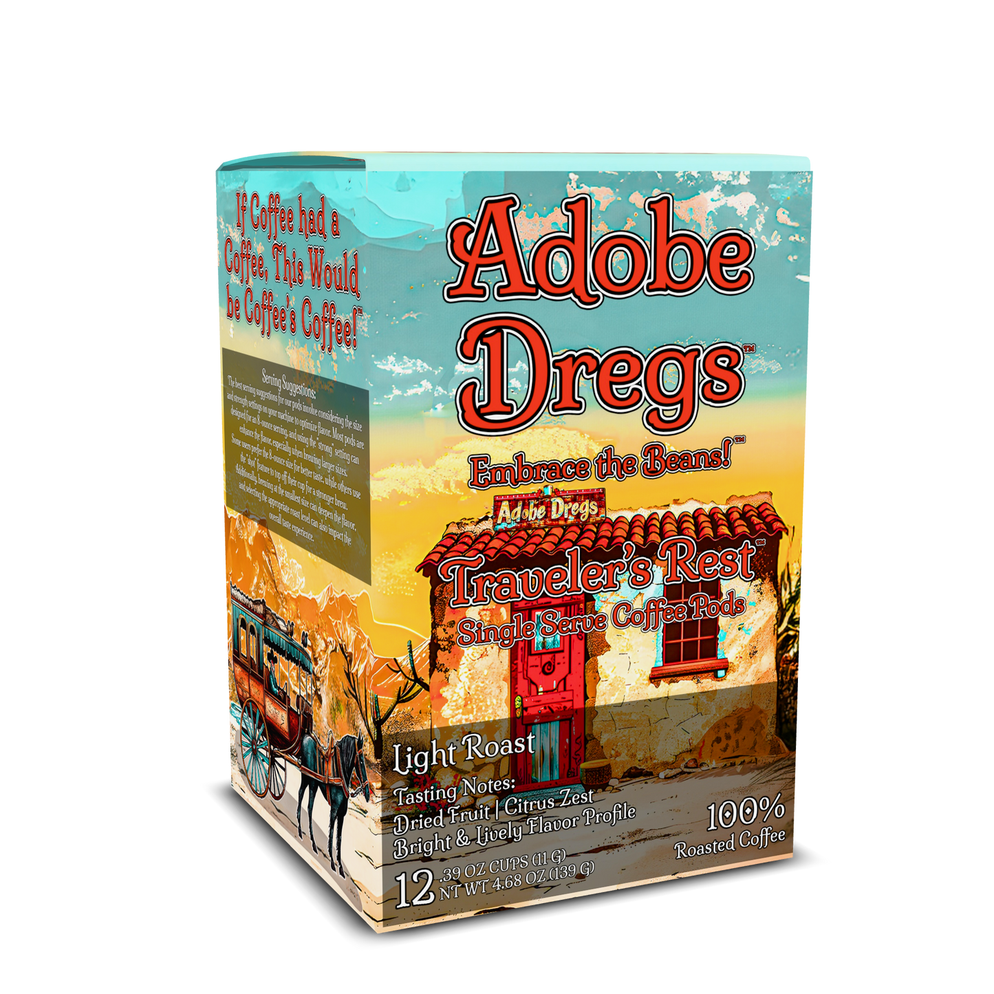 Adobe Dregs™ Coffee Traveler's Rest™ Single Serve Coffee PODS Light Roast 12 Count