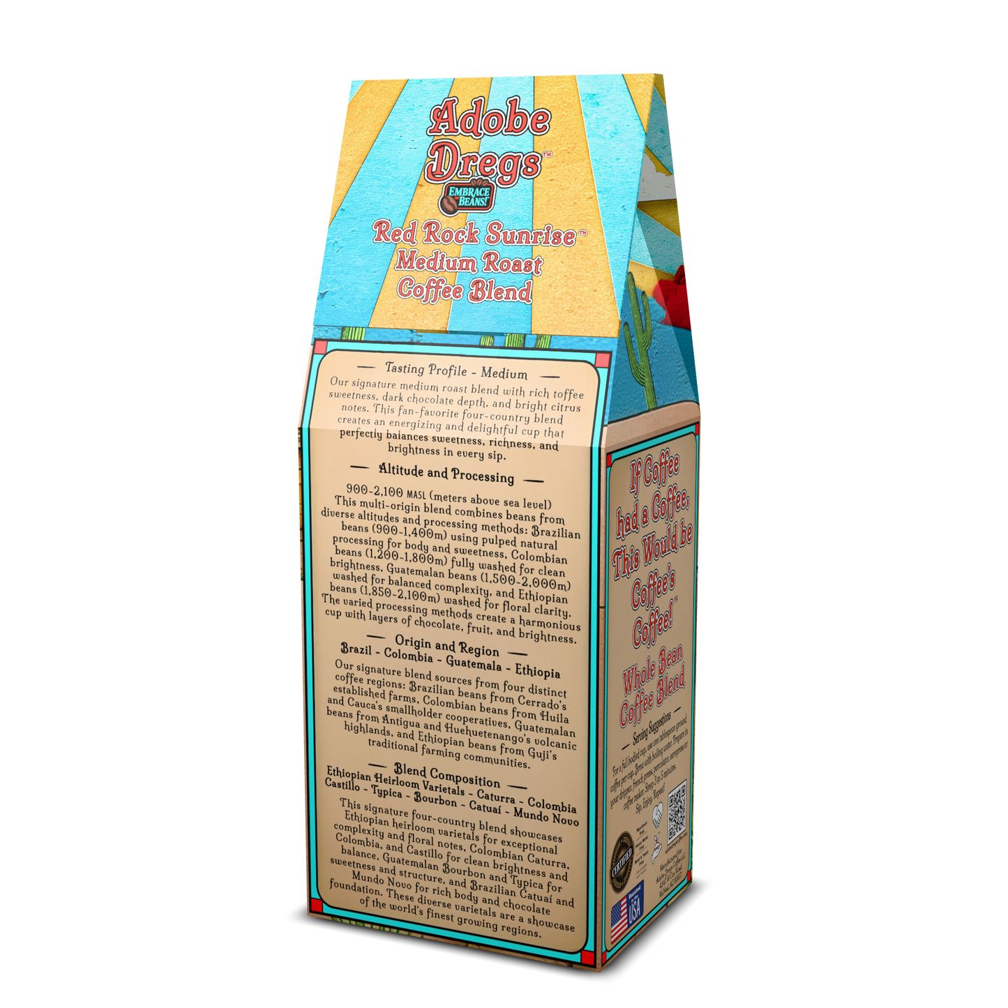 Adobe Dregs Coffee™ Red Rock Sunrise™ Medium Roast Whole Bean Coffee Blend