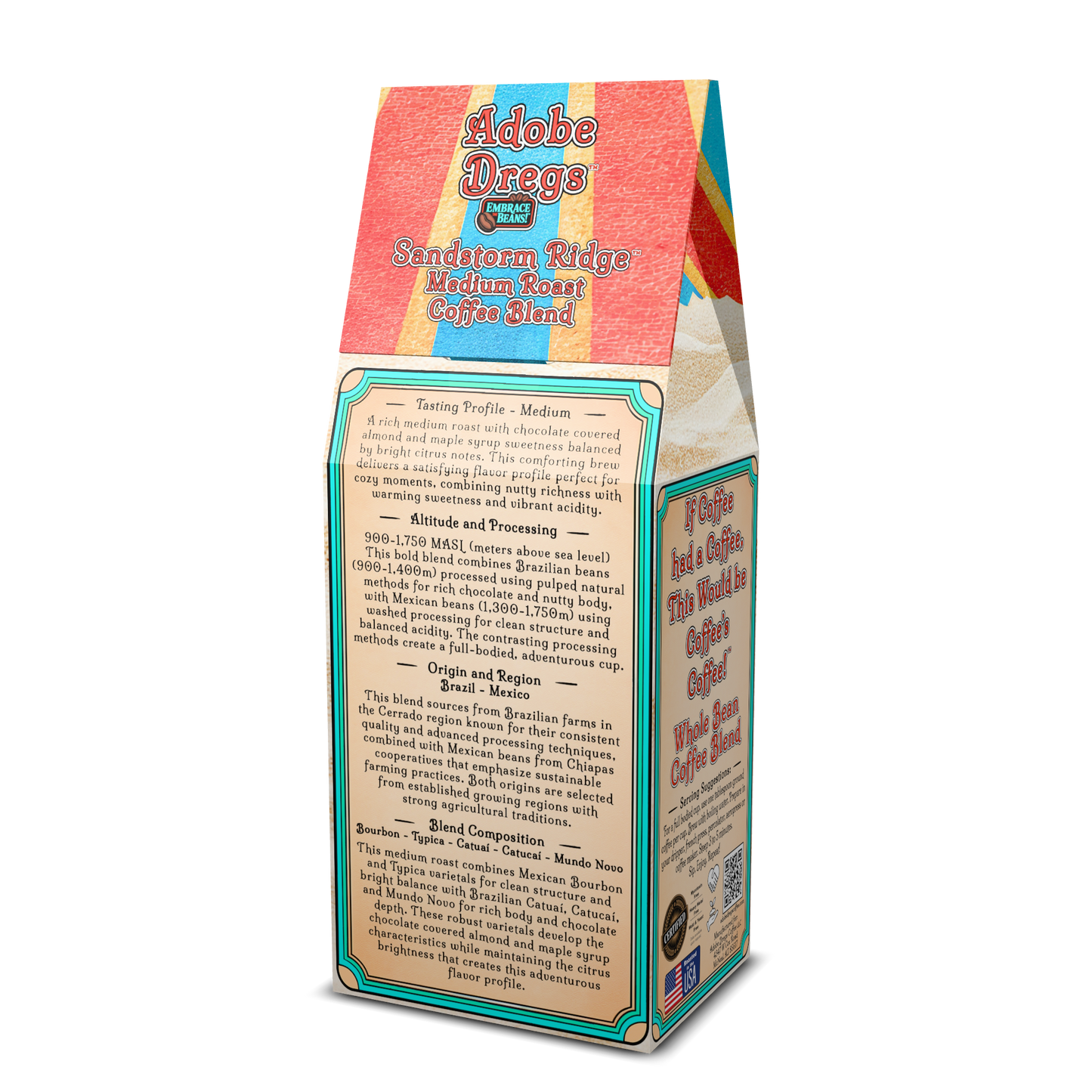 Adobe Dregs Coffee™ Sandstorm Ridge™ Medium Roast Whole Bean Coffee Blend