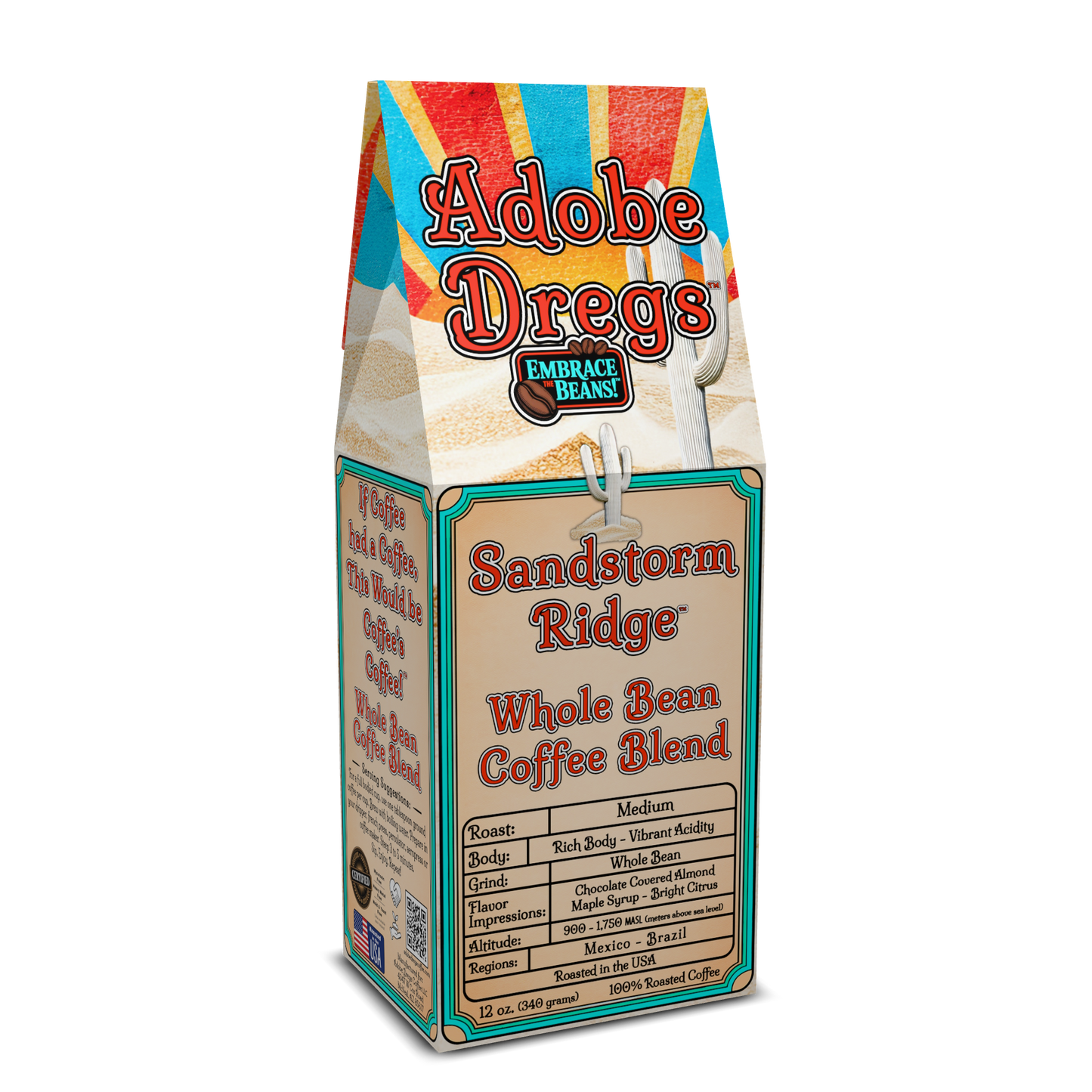 Adobe Dregs Coffee™ Sandstorm Ridge™ Medium Roast Whole Bean Coffee Blend