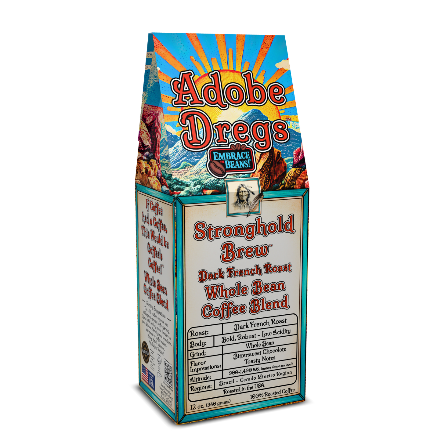 Adobe Dregs Coffee™ Stronghold Brew™ Dark French Roast Whole Bean Coffee Blend