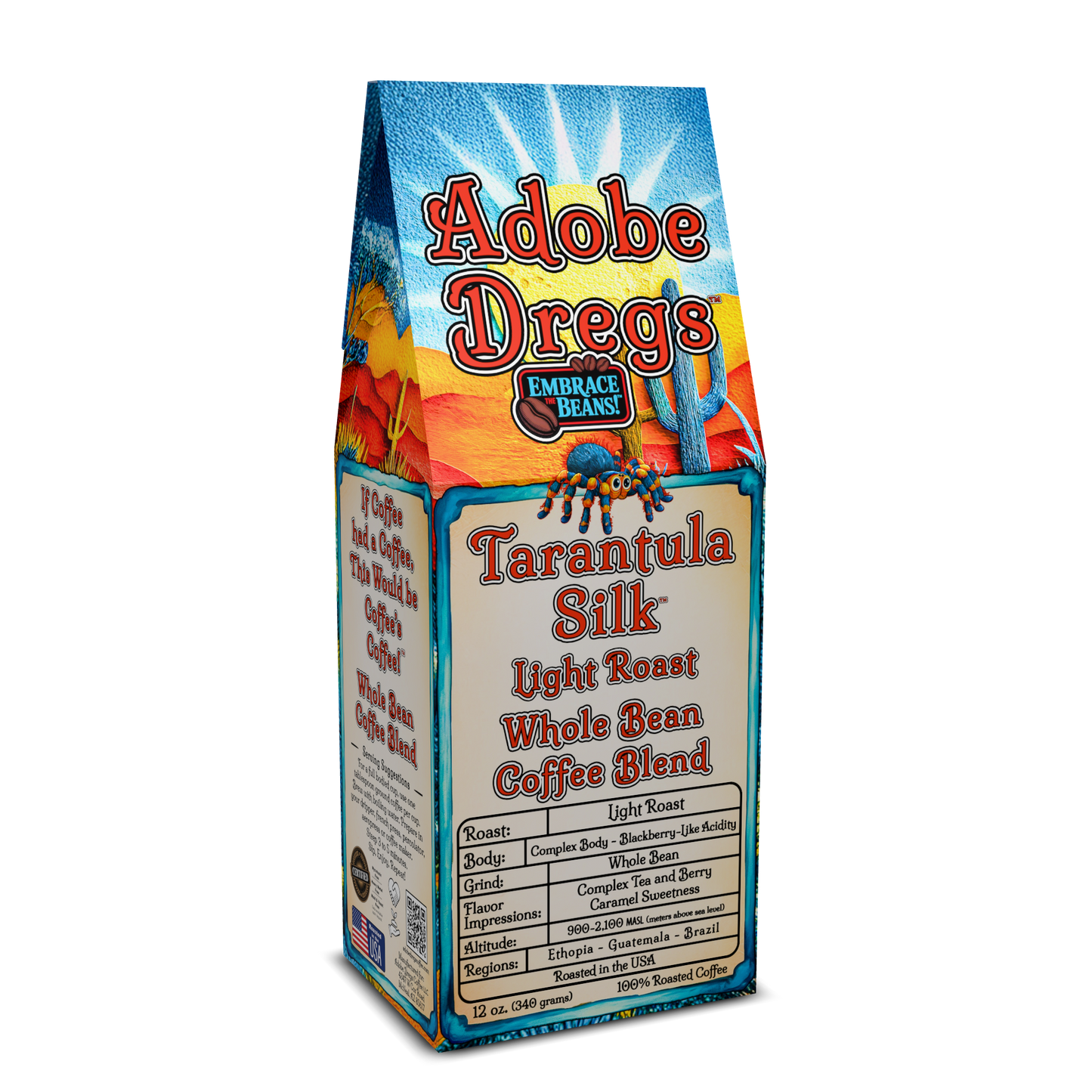 Adobe Dregs Coffee™ Tarantula Silk™ Light Roast Whole Bean Coffee Blend
