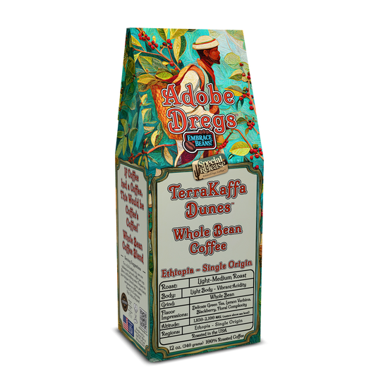 Adobe Dregs Coffee™ TerraKaffa Dunes™ Ethiopian Single Origin Whole Bean Coffee Light-Medium Roast
