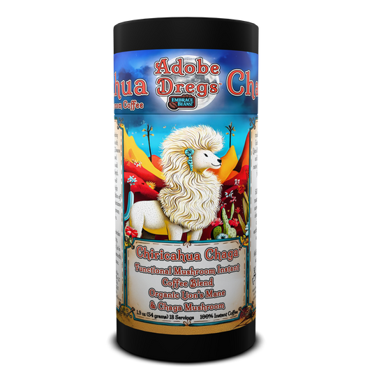 Adobe Dregs Coffee™ Chiricahua Chaga™ Instant Coffee Medium Roast Ground Functional Mushroom Coffee