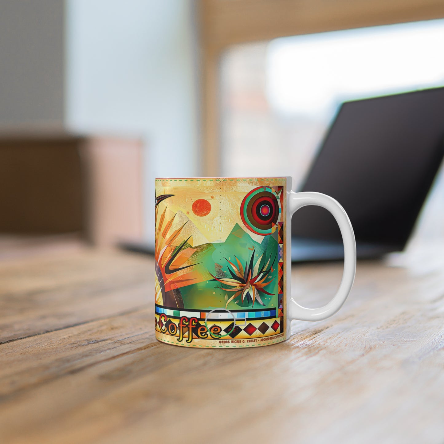 "Strike A Pose" 11oz Coffee Mug, A Desert Southwest Roadrunner Design with Original Artwork