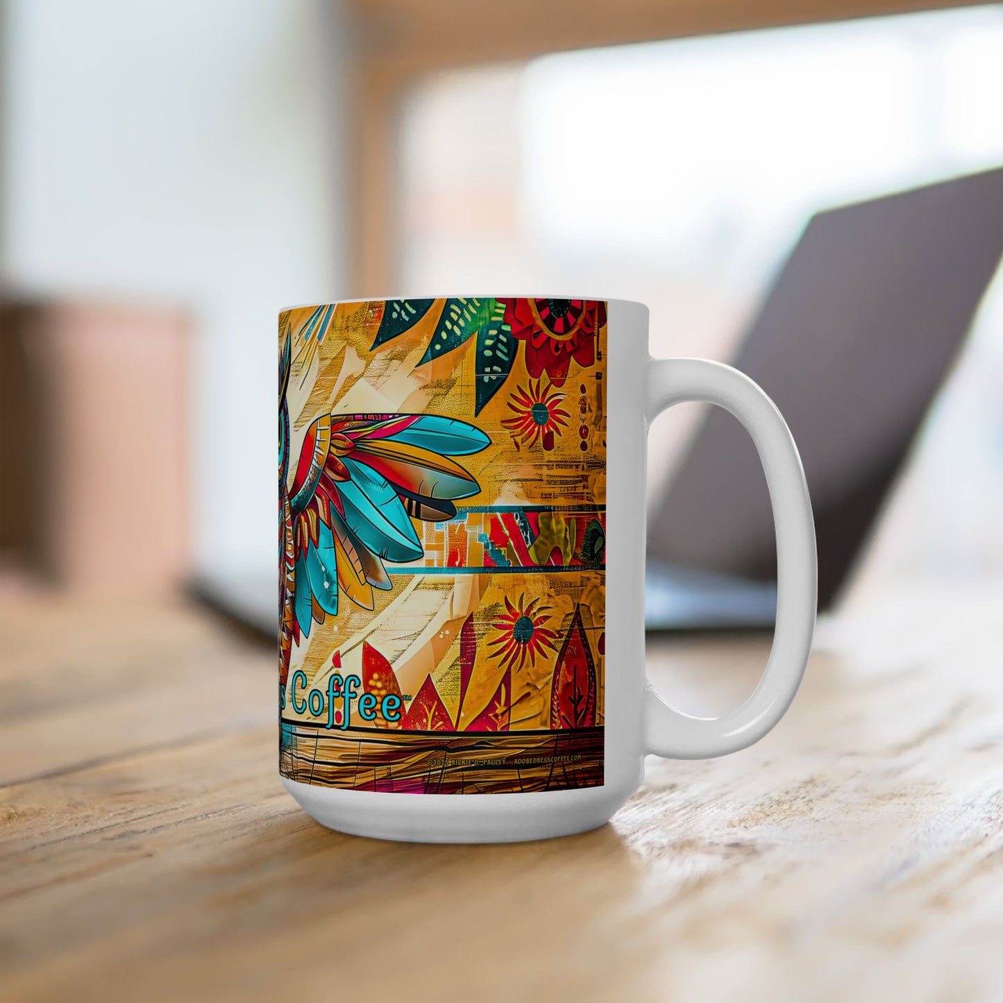 "Owlpaccino" Colorful Owl Ceramic Mug - Available 11oz & 15oz Sizes -Original Artwork by Rickie O. Pauley
