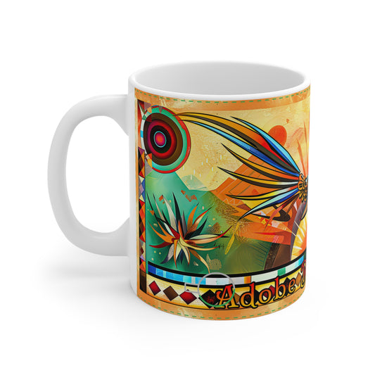 "Strike A Pose" 11oz Coffee Mug, A Desert Southwest Roadrunner Design with Original Artwork