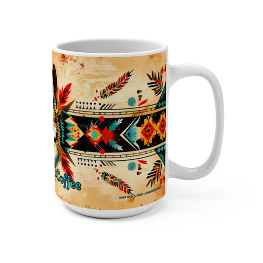 "Song of the Wolf" Mug 15oz - Tribal Art for Coffee Lovers