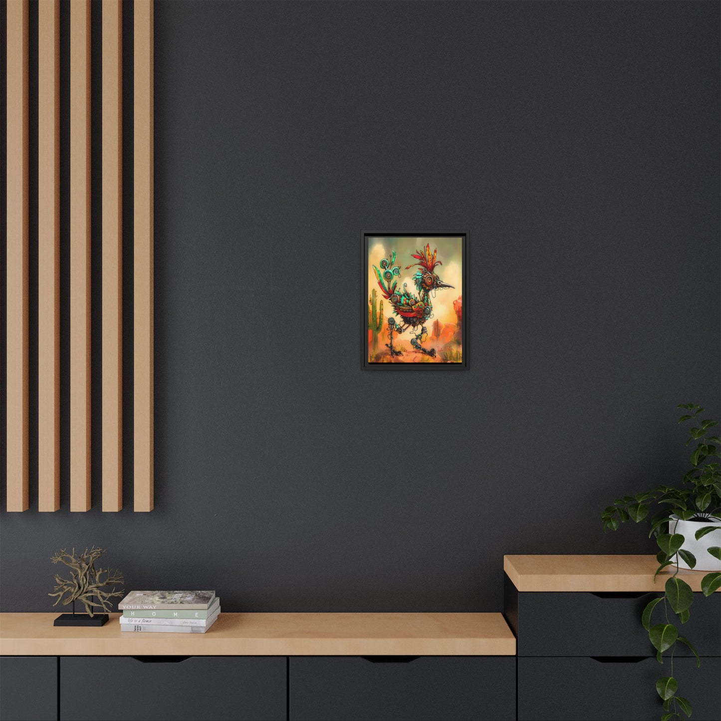 "Roadrunner Bot Bot" Framed Art, 6 sizes, 3 frame colors - Desert Art Lovers, Wall Art