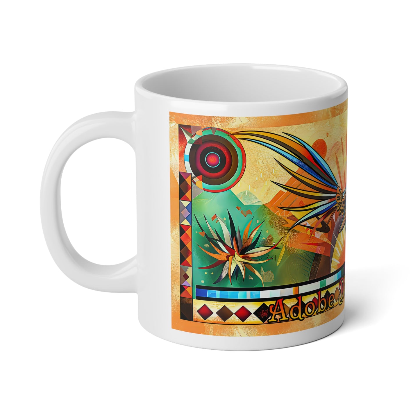 "Strike A Pose" Colorful Desert Southwestern Roadrunner Mug - Jumbo 20oz Coffee Cup with Vibrant Art