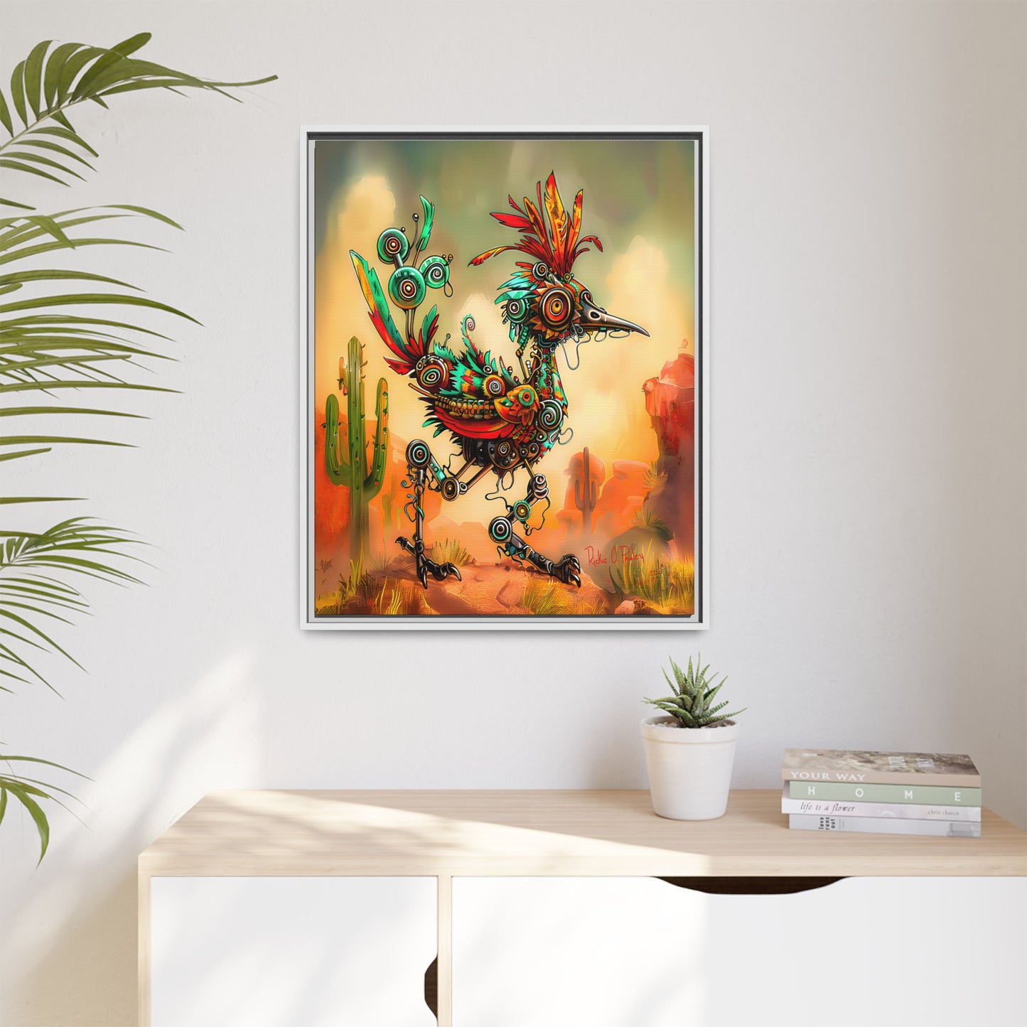 "Roadrunner Bot Bot" Framed Art, 6 sizes, 3 frame colors - Desert Art Lovers, Wall Art
