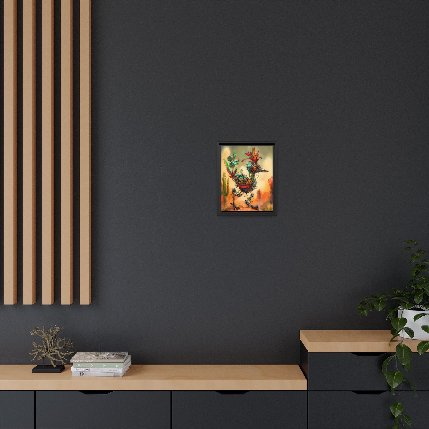 "Roadrunner Bot Bot" Framed Art, 6 sizes, 3 frame colors - Desert Art Lovers, Wall Art