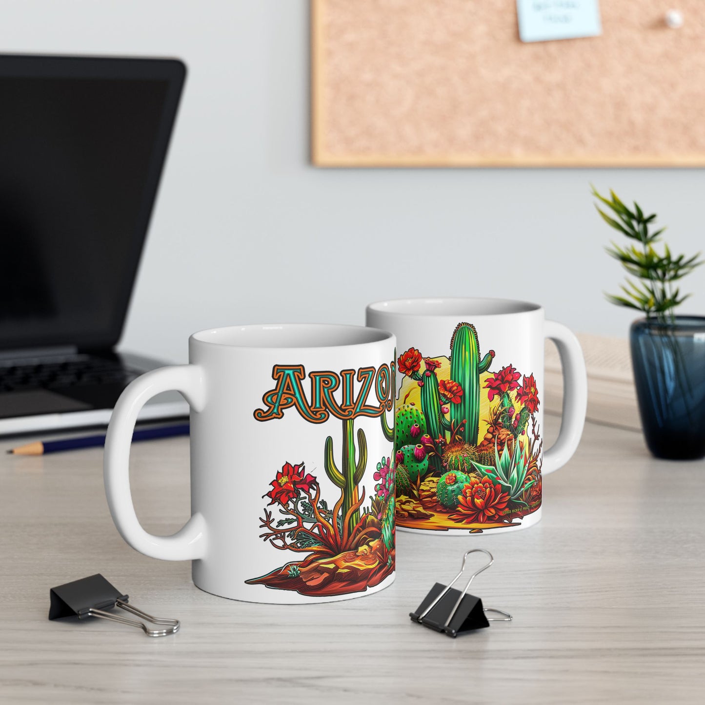 "Arizona Wild" Southwest Desert Ceramic Mug - 11oz and 15oz sizes, Coffee & Tea Lovers, Makes a great souvenir gift!