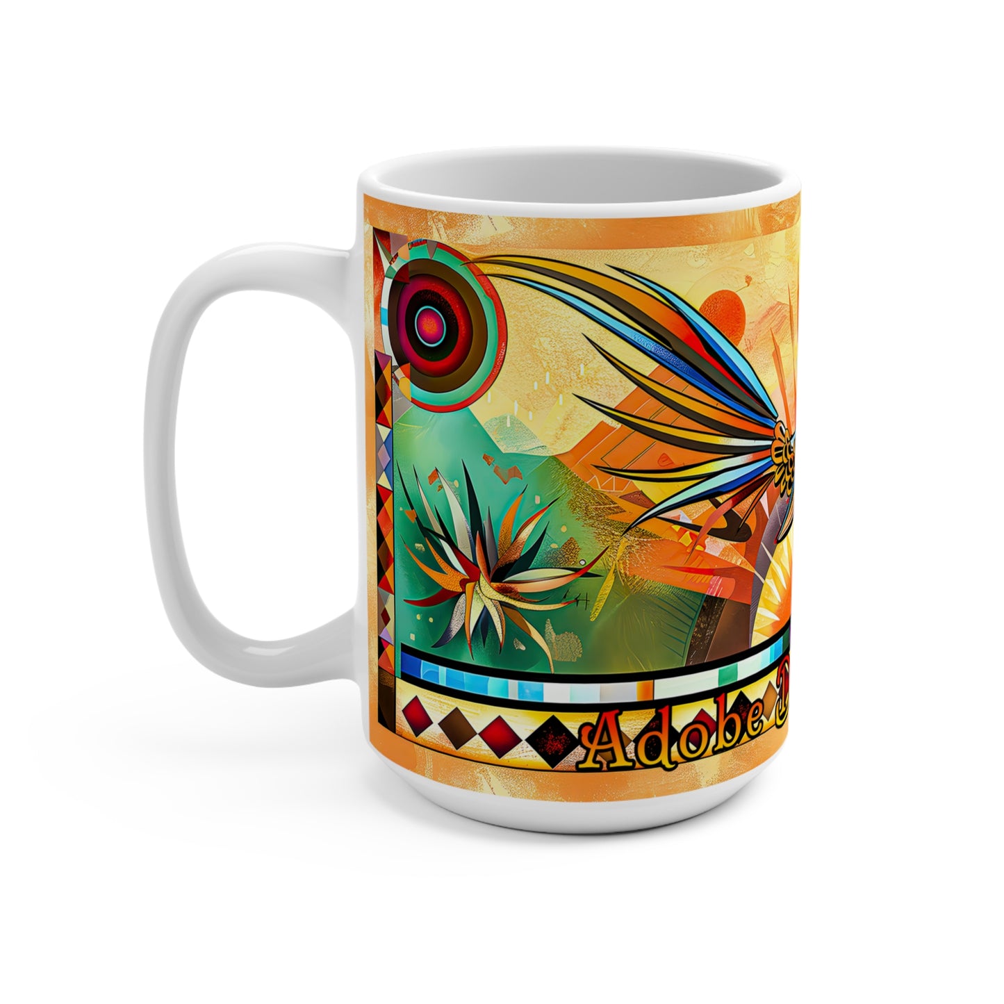 "Strike A Pose" Colorful Desert Southwestern Roadrunner Mug - 15oz Coffee Cup with Vibrant Art