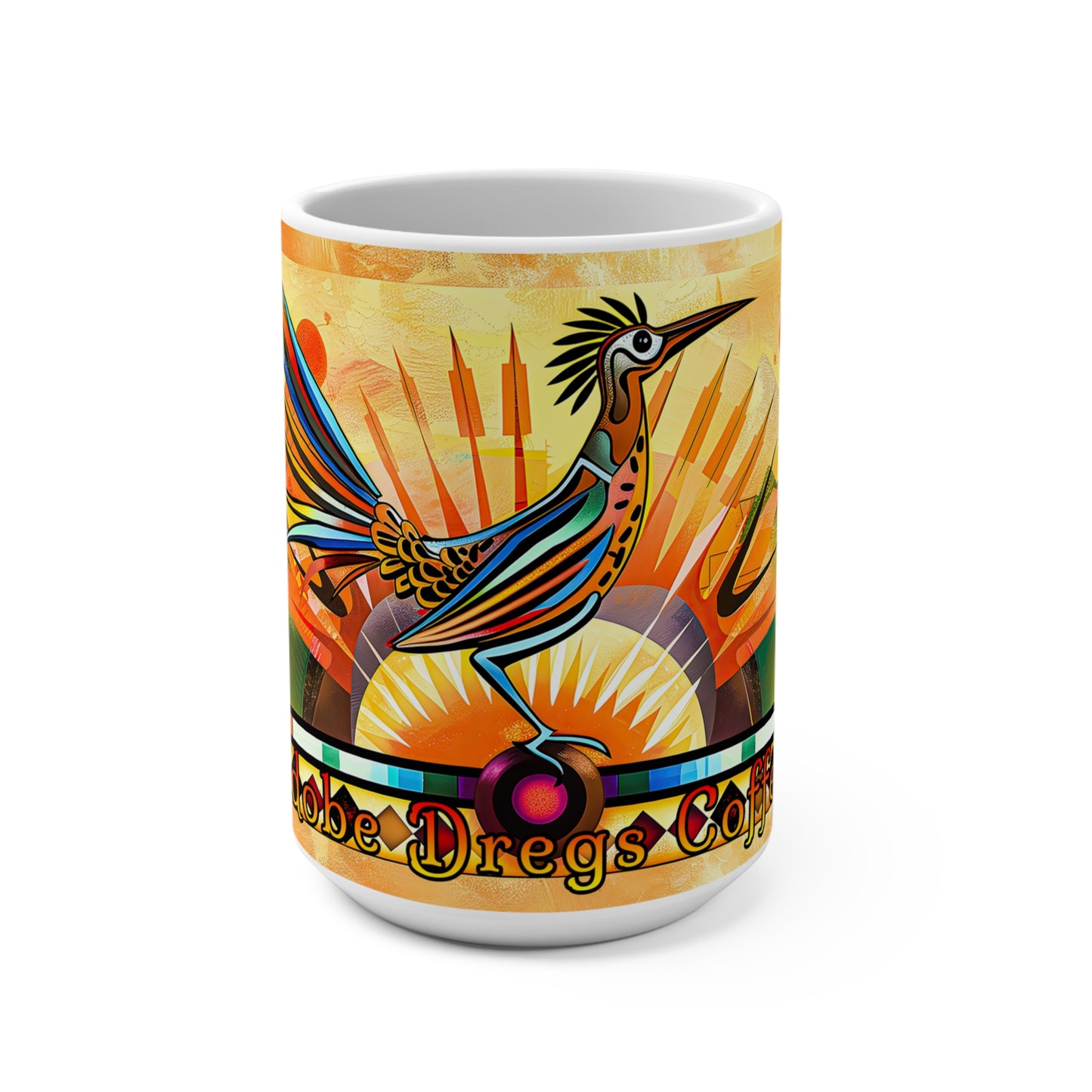 "Strike A Pose" Colorful Desert Southwestern Roadrunner Mug - 15oz Coffee Cup with Vibrant Art