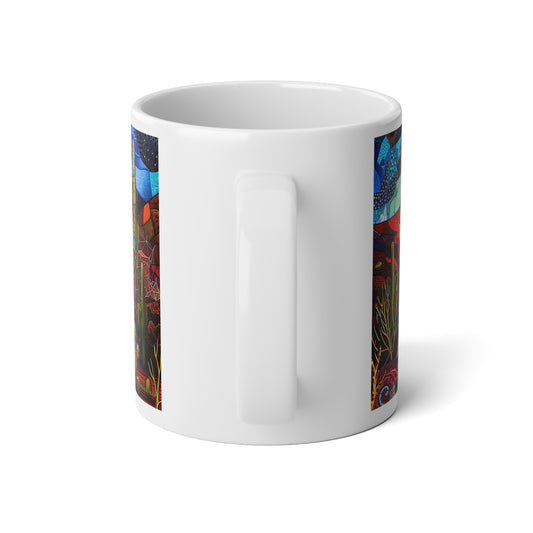 "A Patchwork Desert Camp" 20oz Ceramic Mug with Original Artwork by Rickie O. Pauley