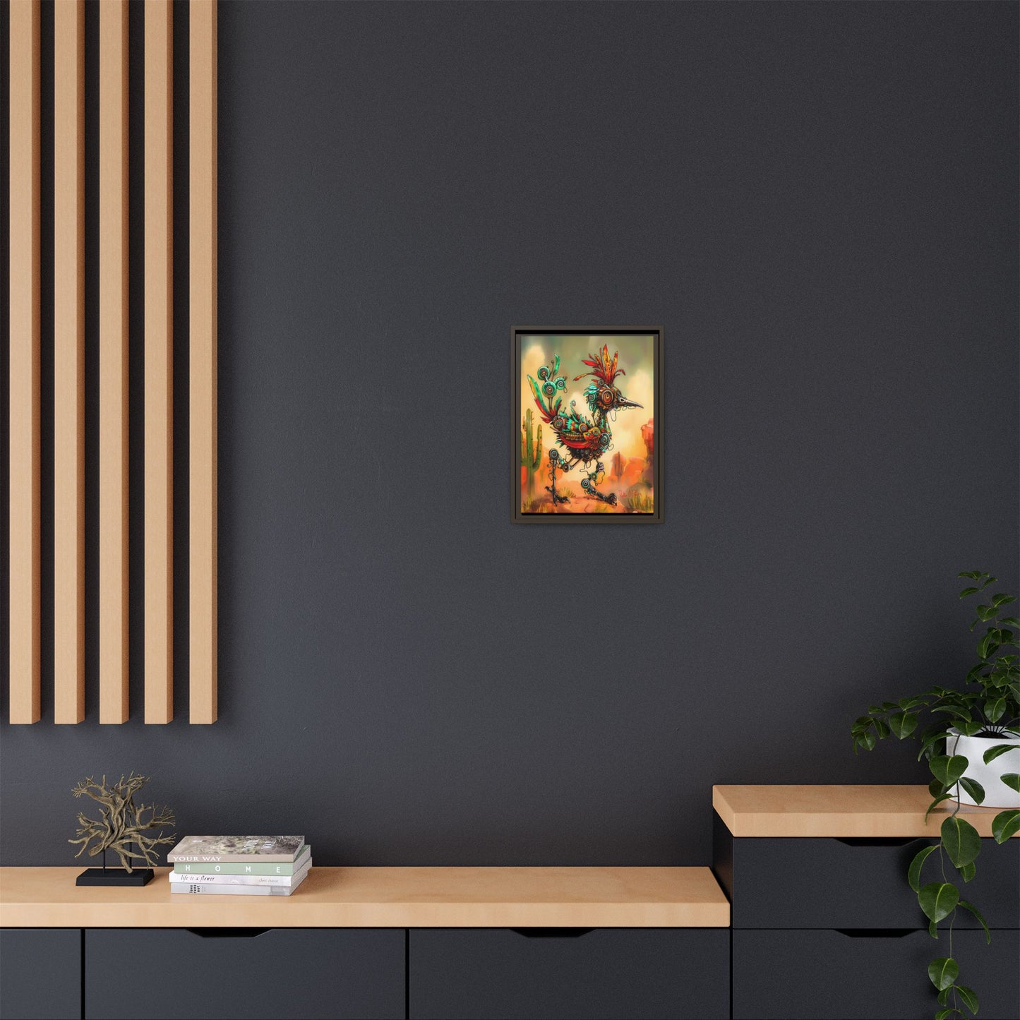 "Roadrunner Bot Bot" Framed Art, 6 sizes, 3 frame colors - Desert Art Lovers, Wall Art