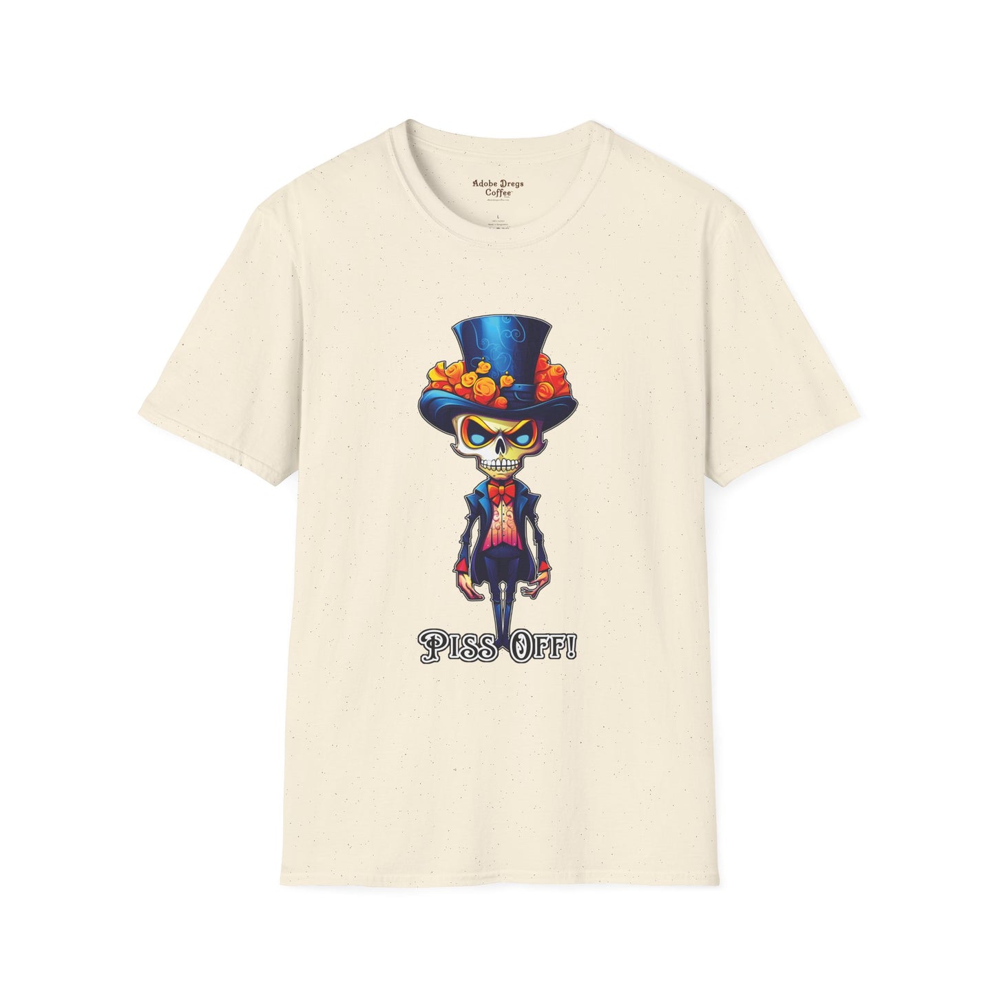 Day of the Dead Skull Top Hat T-Shirt — 'Piss Off!' Gothic Sugar Skull Tee