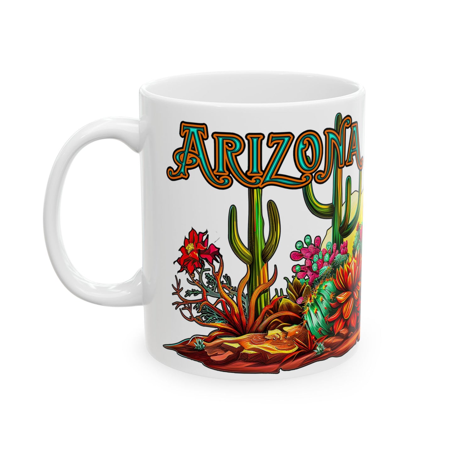 "Arizona Wild" Southwest Desert Ceramic Mug - 11oz and 15oz sizes, Coffee & Tea Lovers, Makes a great souvenir gift!