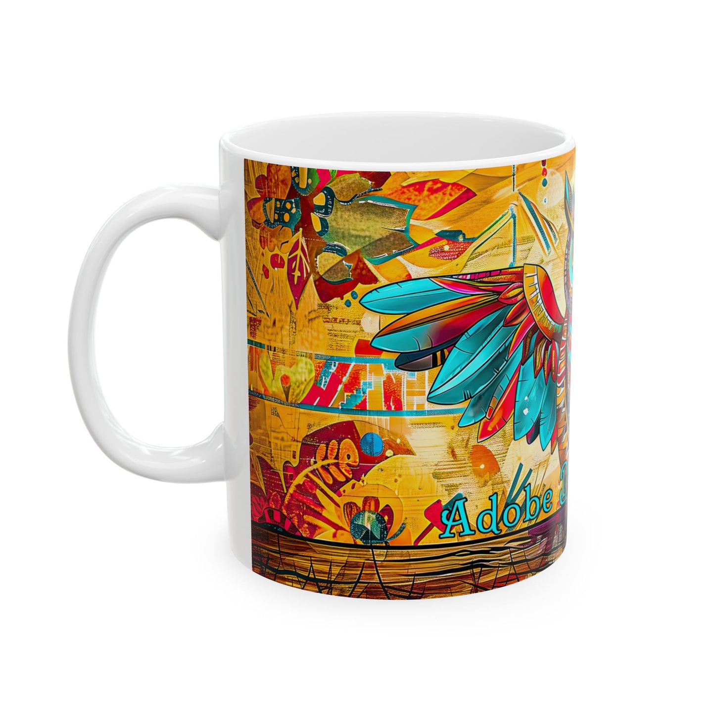 "Owlpaccino" Colorful Owl Ceramic Mug - Available 11oz & 15oz Sizes -Original Artwork by Rickie O. Pauley