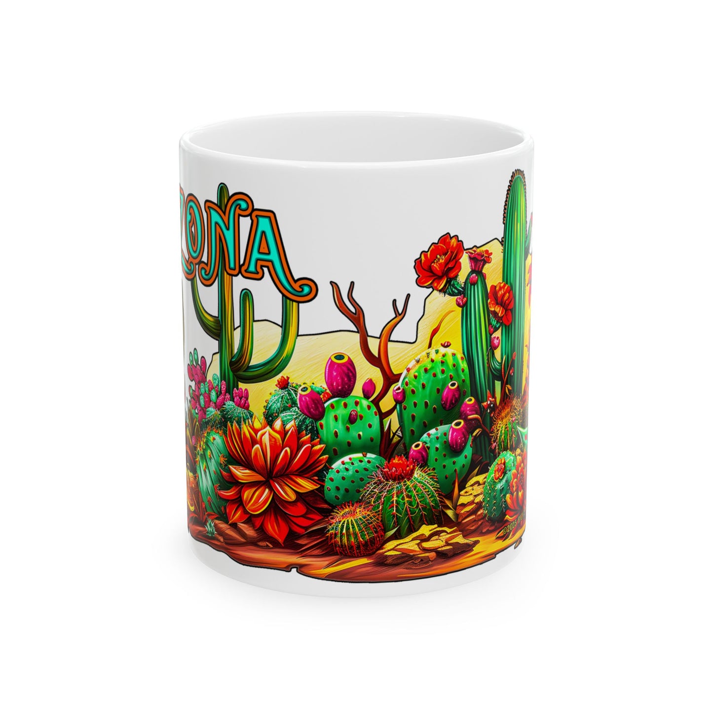 "Arizona Wild" Southwest Desert Ceramic Mug - 11oz and 15oz sizes, Coffee & Tea Lovers, Makes a great souvenir gift!