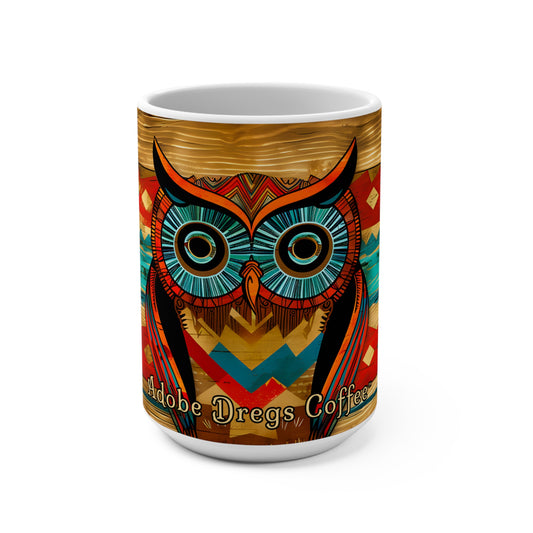 "Wise Old Owl" Colorful Owl Coffee Mug 15oz - Perfect for Nature Lovers & Coffee Enthusiasts