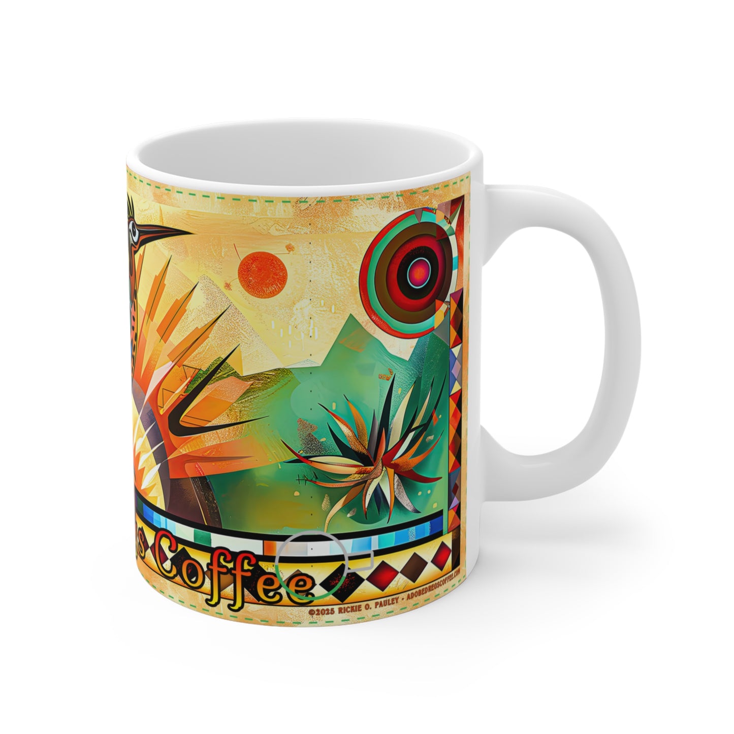 "Strike A Pose" 11oz Coffee Mug, A Desert Southwest Roadrunner Design with Original Artwork
