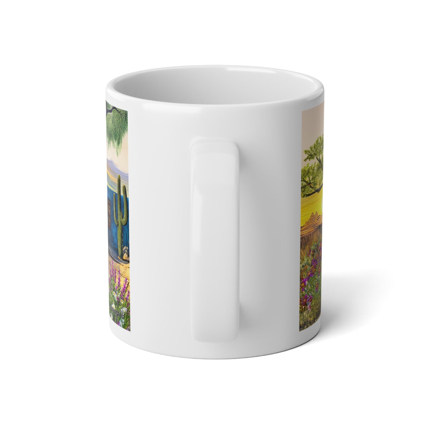 "Quail Covey Cottage" Jumbo Mug, 20oz - Ideal for Coffee Lovers, Perfect Gift for Nature Enthusiasts, Desert Southwest Home Decor, Kitchenware