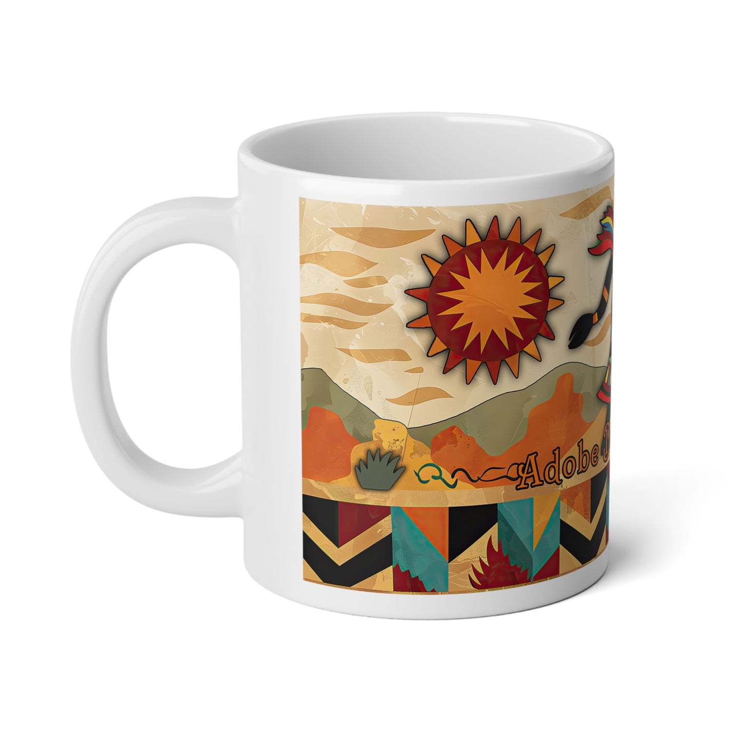 "Windsong" Desert Southwest Style Jumbo Coffee Mug - 20oz Adobe Dregs Design