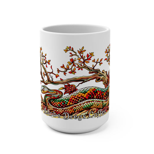 Rattler's Refuge Vibrant Serpent Mug - 15oz Artistic Coffee Cup for Nature Lovers