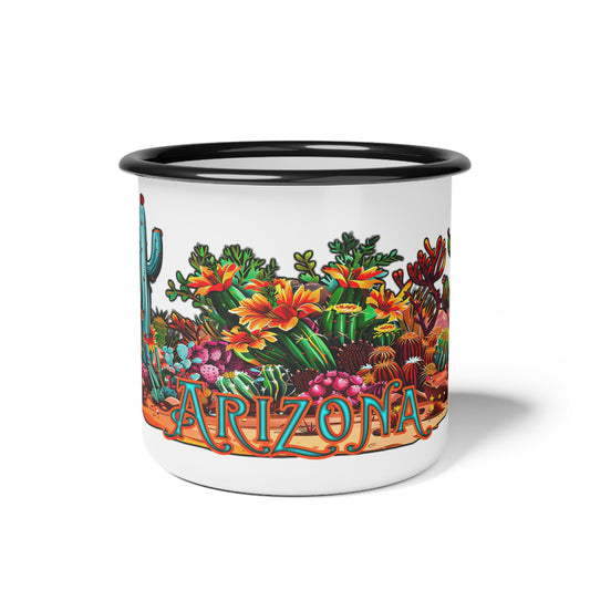 "Arizona Oasis" Camp Mug - 12oz Arizona Desert Cactus Design