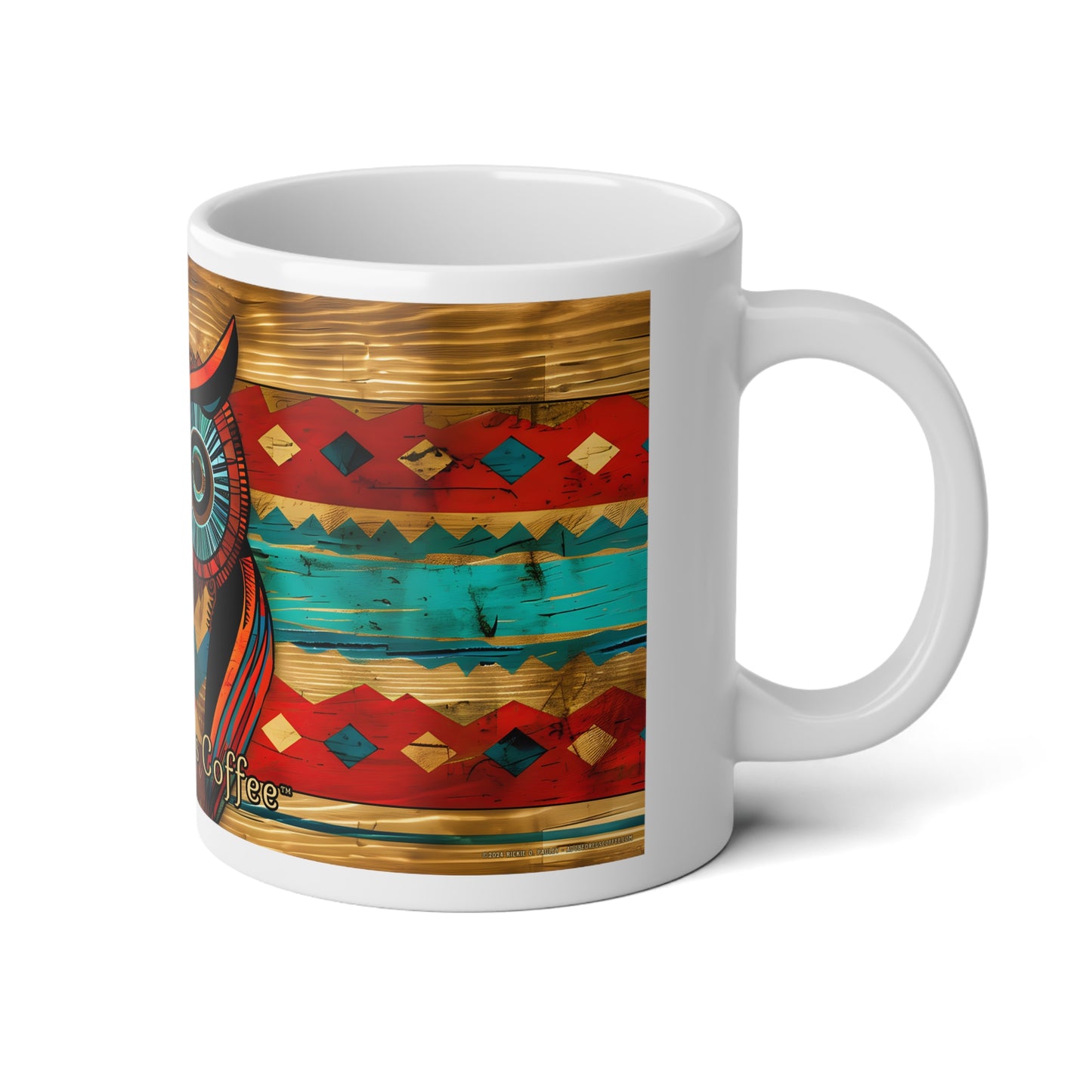 "Wise Old Owl" Colorful Owl Jumbo Mug - 20oz for Coffee Lovers