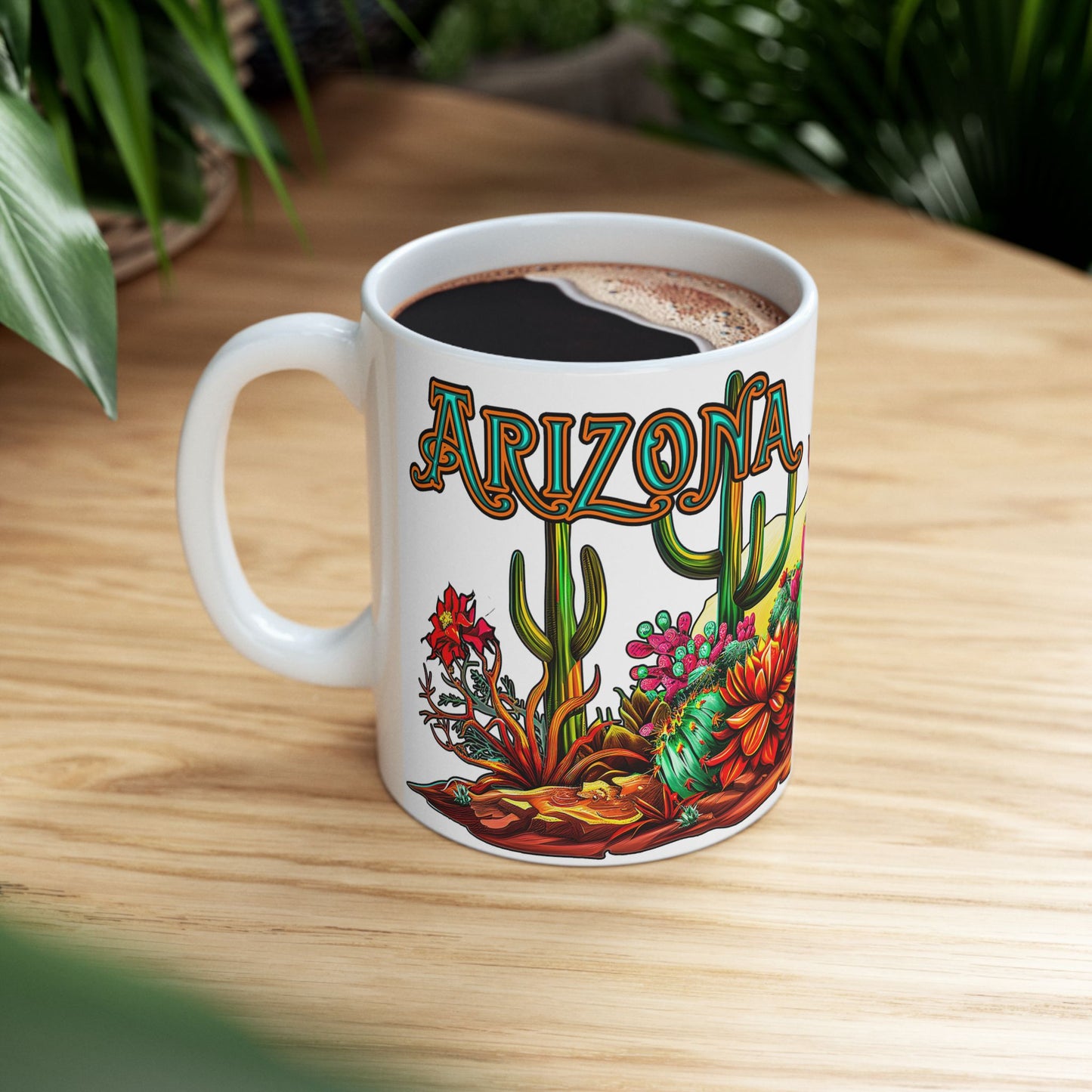 "Arizona Wild" Southwest Desert Ceramic Mug - 11oz and 15oz sizes, Coffee & Tea Lovers, Makes a great souvenir gift!