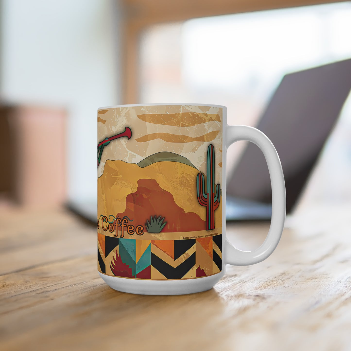 "Windsong" Southwestern Style Coffee Mug - 15oz - Adobe Dregs Design