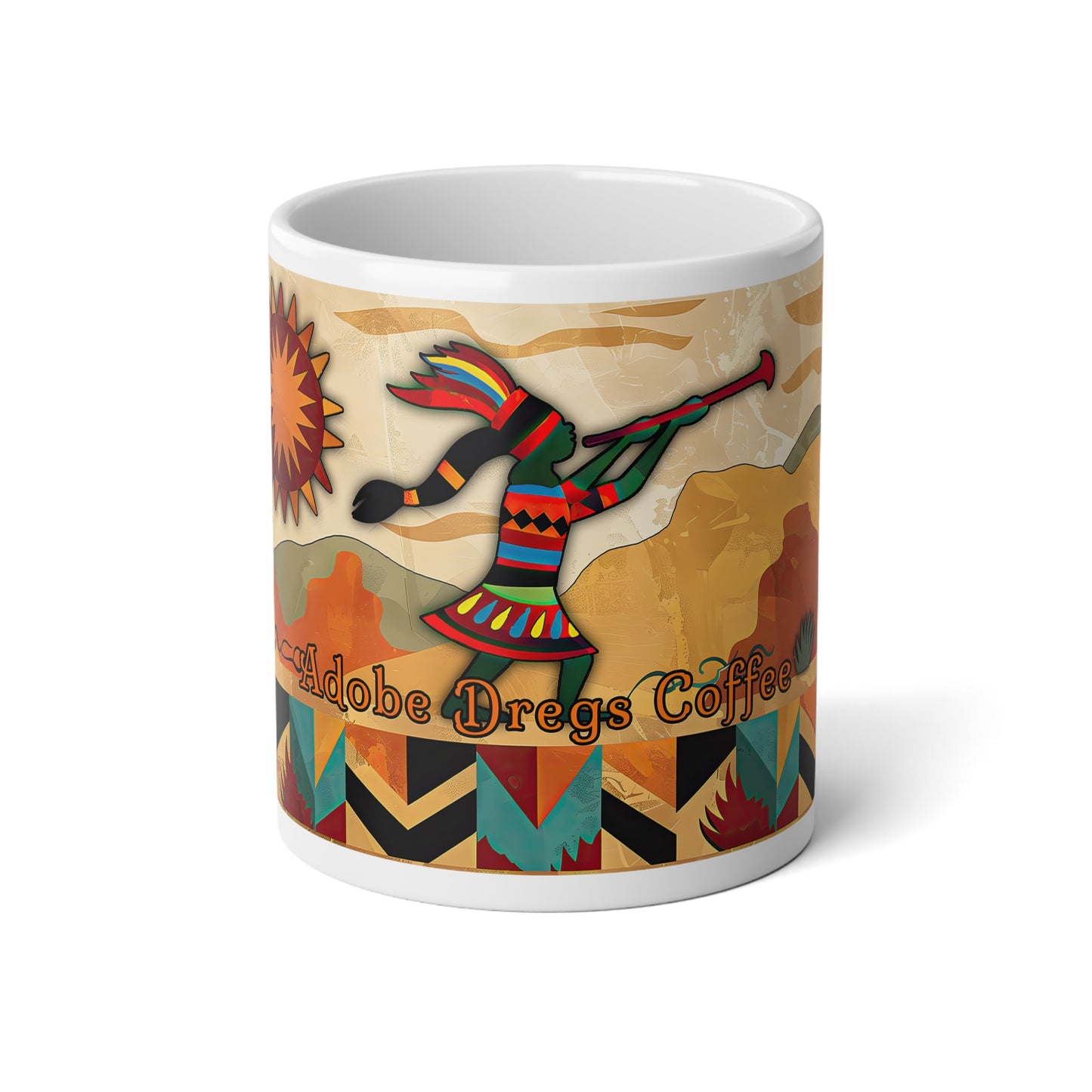 "Windsong" Desert Southwest Style Jumbo Coffee Mug - 20oz Adobe Dregs Design