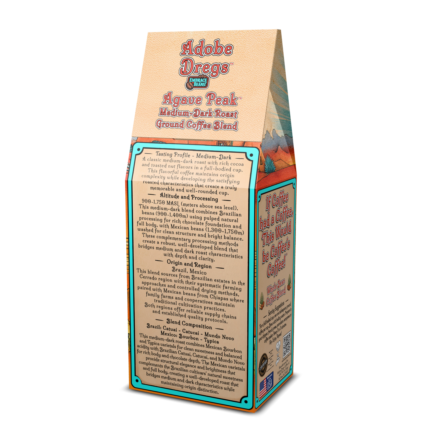 Adobe Dregs Coffee™ Agave Peak™ Medium-Dark Roast Whole Bean Coffee Blend