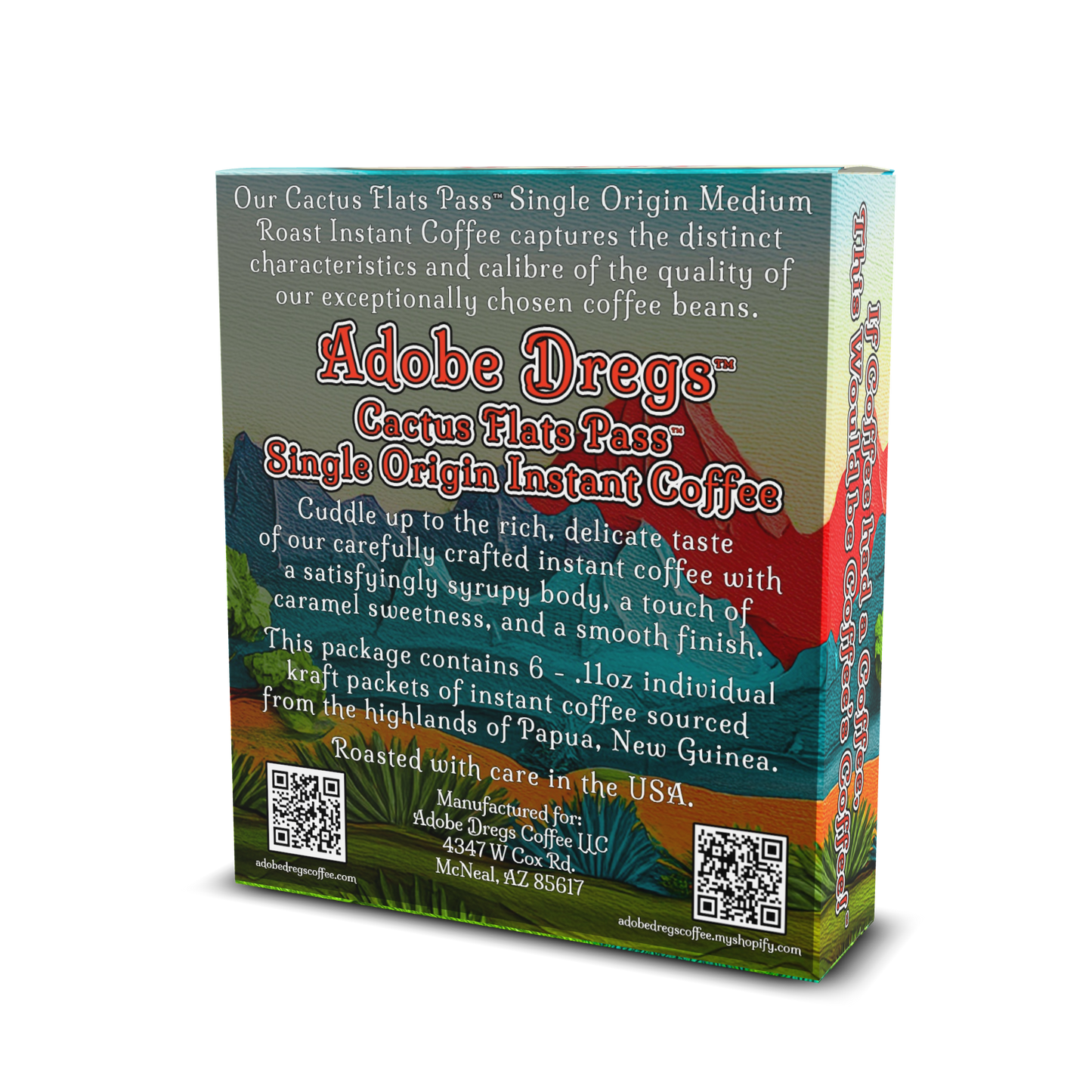 Adobe Dregs Coffee™ Cactus Flats Pass™ Instant Coffee (6 Count)