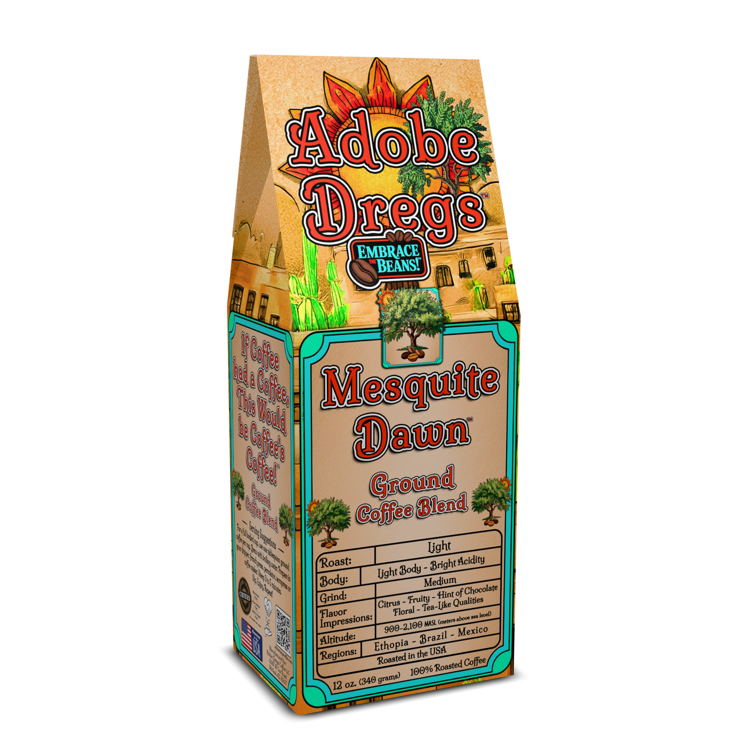 Adobe Dregs Coffee™ Mesquite Dawn™ Light Roast Ground Coffee Blend