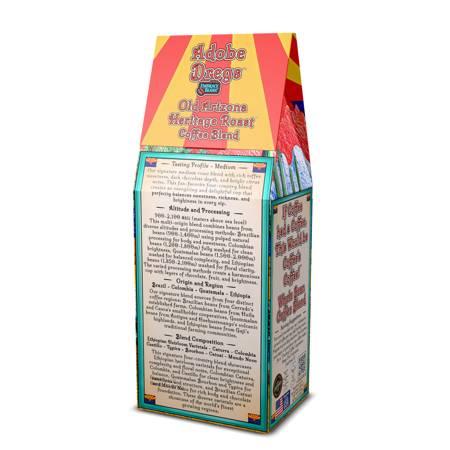Adobe Dregs Coffee™ Old Arizona Heritage Roast™ Special Release Whole Bean Coffee Blend (Medium Roast)