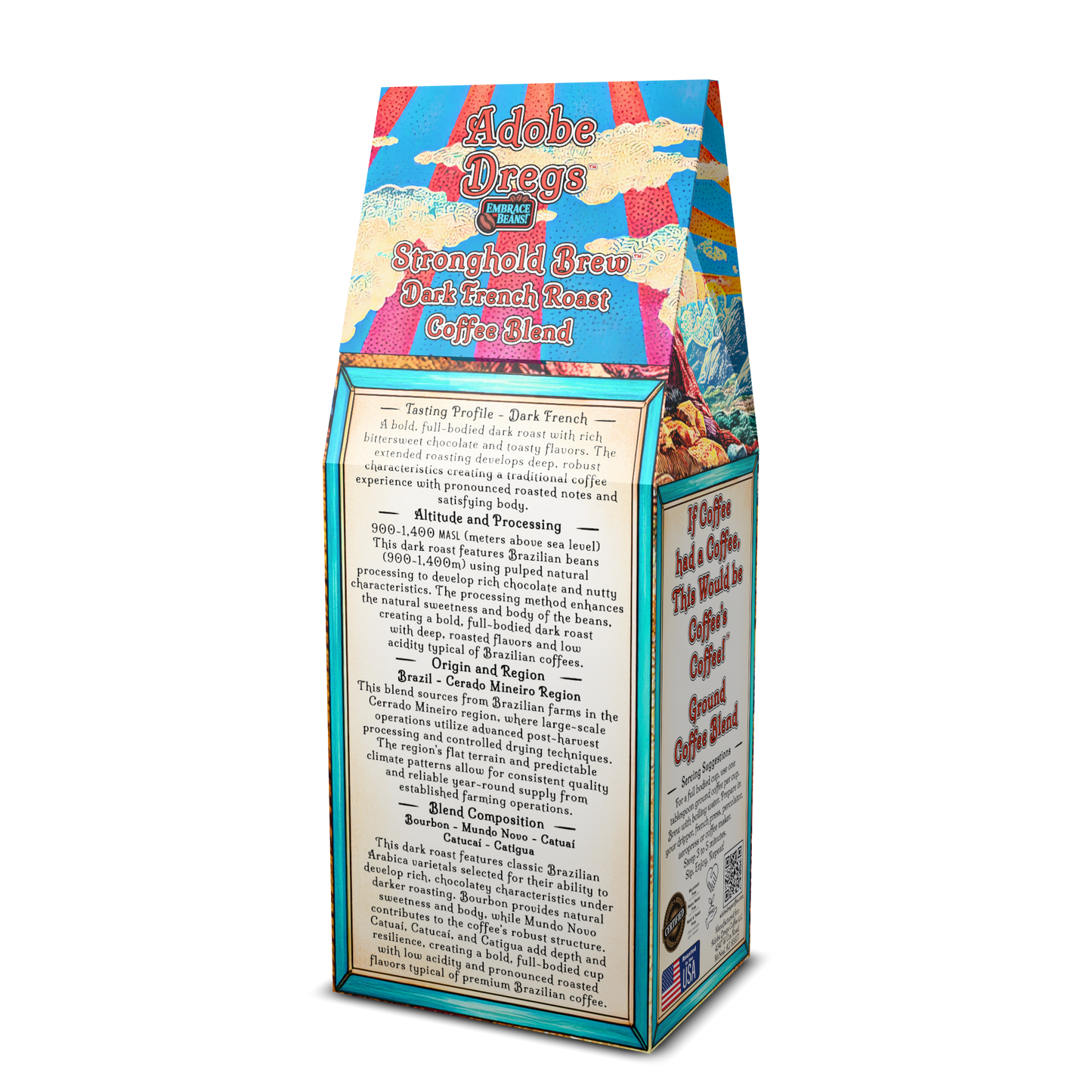 Adobe Dregs Coffee™ Stronghold Brew™ Dark French Roast Ground Coffee Blend