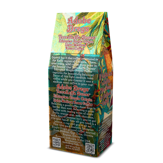 Adobe Dregs Coffee™ TerraKaffa Dunes™ Ethiopian Single Origin Ground Coffee Light-Medium Roast