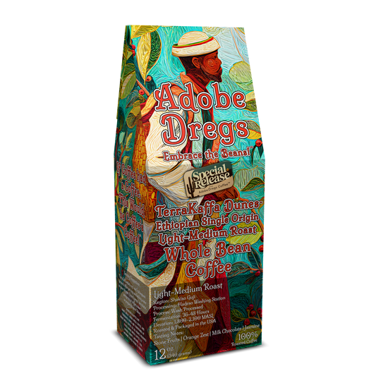 Adobe Dregs Coffee™ TerraKaffa Dunes™ Ethiopian Single Origin Whole Bean Coffee Light-Medium Roast