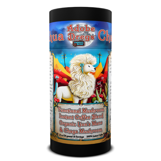 Adobe Dregs Coffee™ Chiricahua Chaga™ Instant Coffee Medium Roast Ground Functional Mushroom Coffee