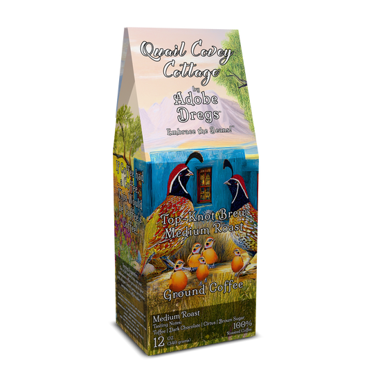 Quail Covey Cottage™ Top-Knot Brew™ Ground Coffee Medium Roast by Adobe Dregs™